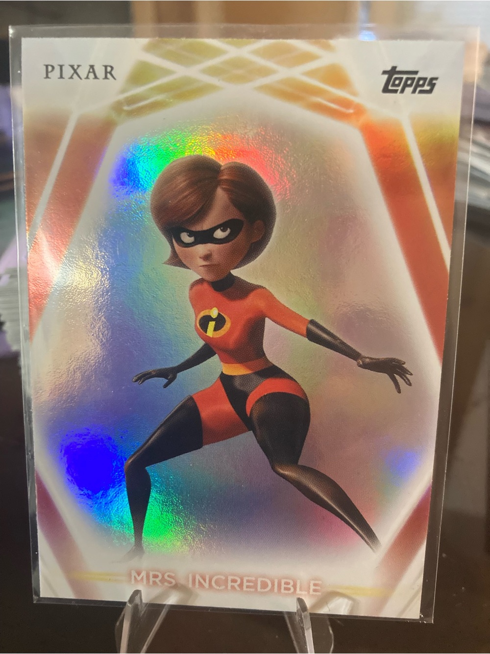 Pixar Topps Mrs. Incredible Holographic Trading Card - Red & Black